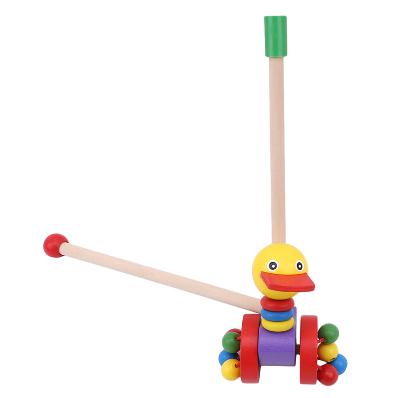 Plan Toys Papera Da Spingere In Legno Con Piedi In Gomma - Giocattolo Prima Infanzia
